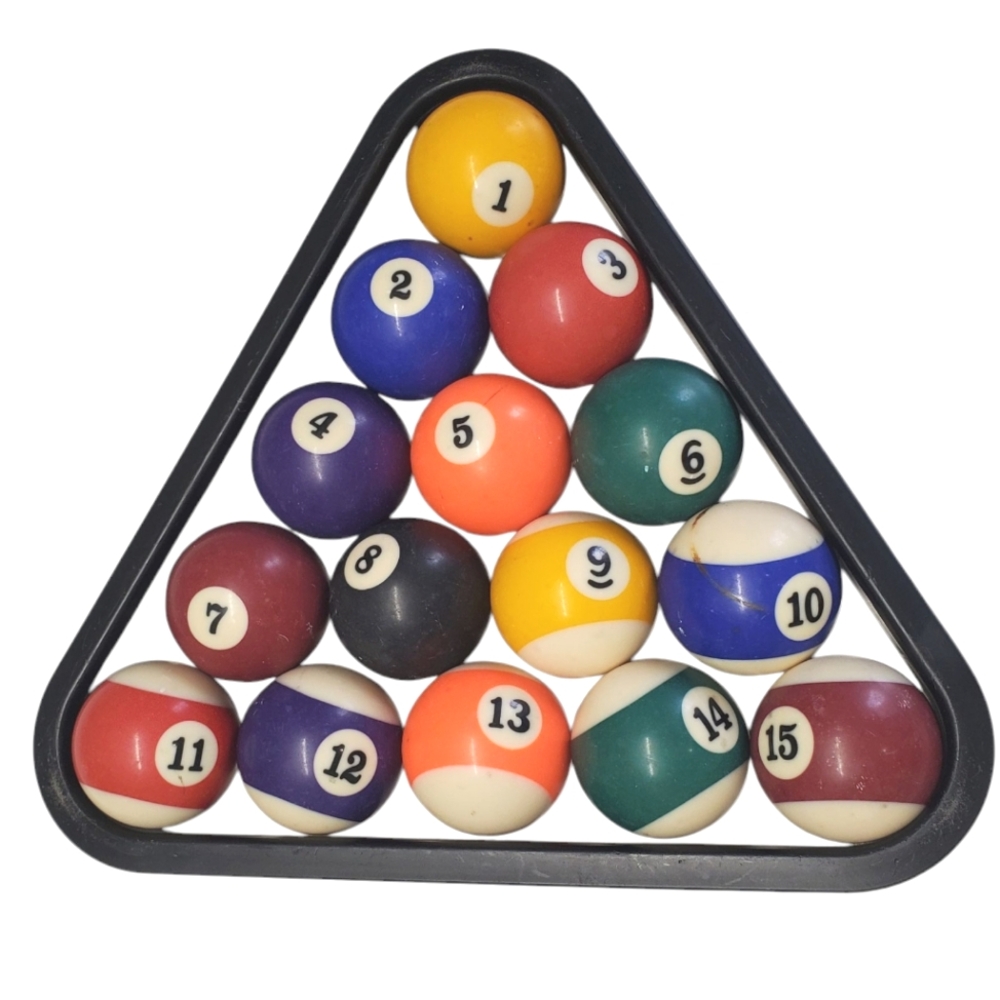 Billiard Ball Set - Pool Table Balls With Triangle - Picture 3 of 11
